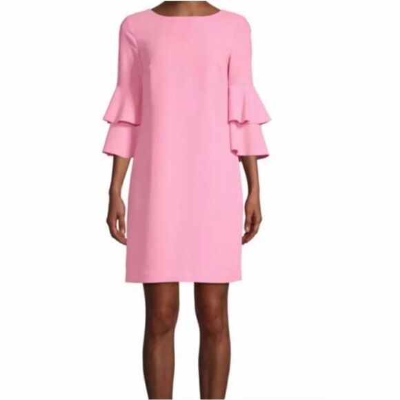 Trina Turk Leona Tiered Ruffle Sleeve Shift Dress - Picture 1 of 9